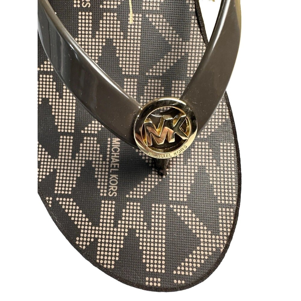 Michael Kors Brown Bedford Flip Flop NWOT Original Box Size 8 - Picture 2 of 7